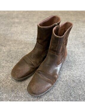 Aston Grey Brown Suede Side-Zip Ankle Boots Men’s Size 8